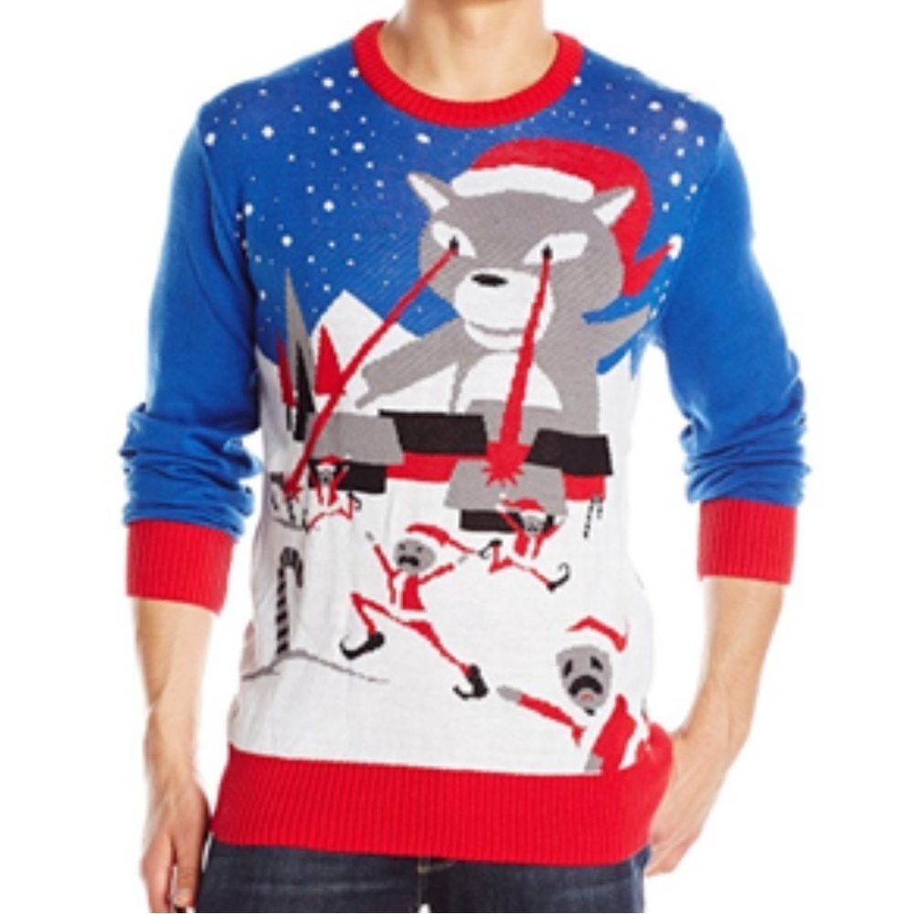 Hybrid cat unisex ugly Christmas sweater S